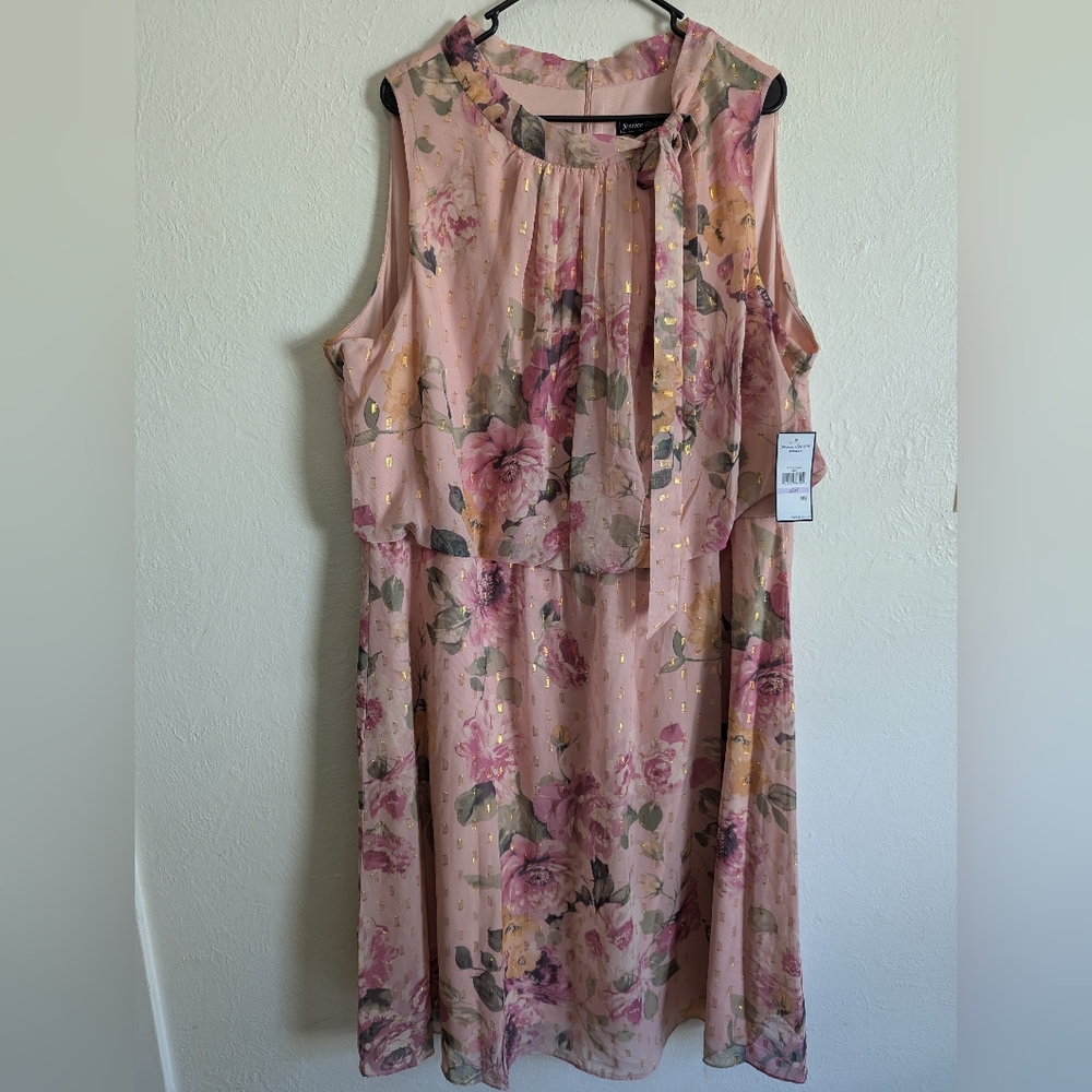 NWT Jessica Howard Women's Style Midi Sleeveless Chiffon Floral Dress Size 22W